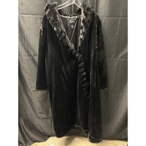 Vintage Maggie Barnes Faux Fur Full Length Coat NWOT 18/20W